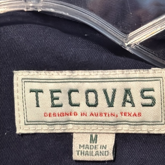 Tecovas Western Shirt Navy Blue Pearl Snap Buttons Pocket Flaps Size Medium - Picture 6 of 9